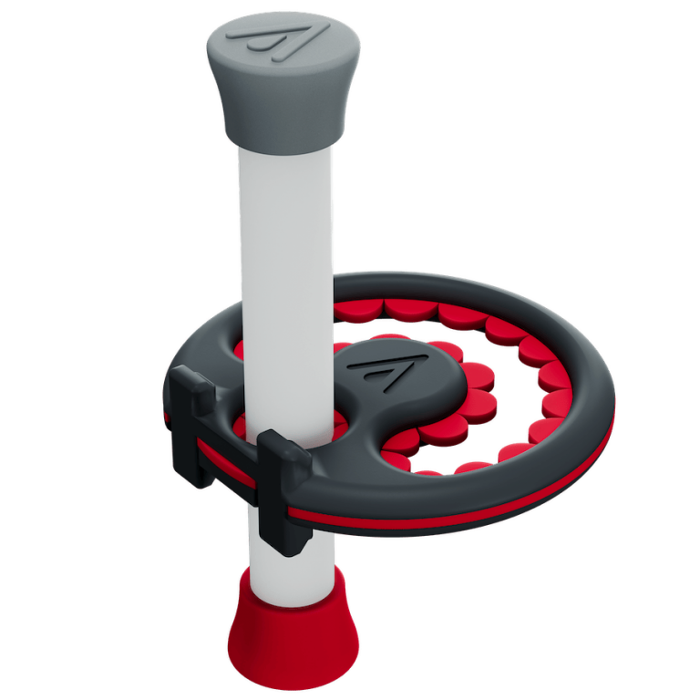 Traveler frag disc mounted on post, rear view